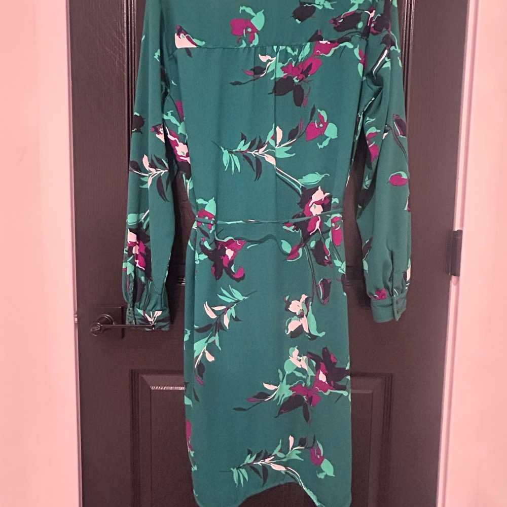 Target Green Floral Long Sleeve Dress